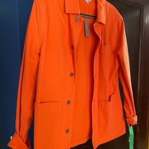 J Crew Wallace and Barnes Chore Jacket Duck Canvas in Orange NWT